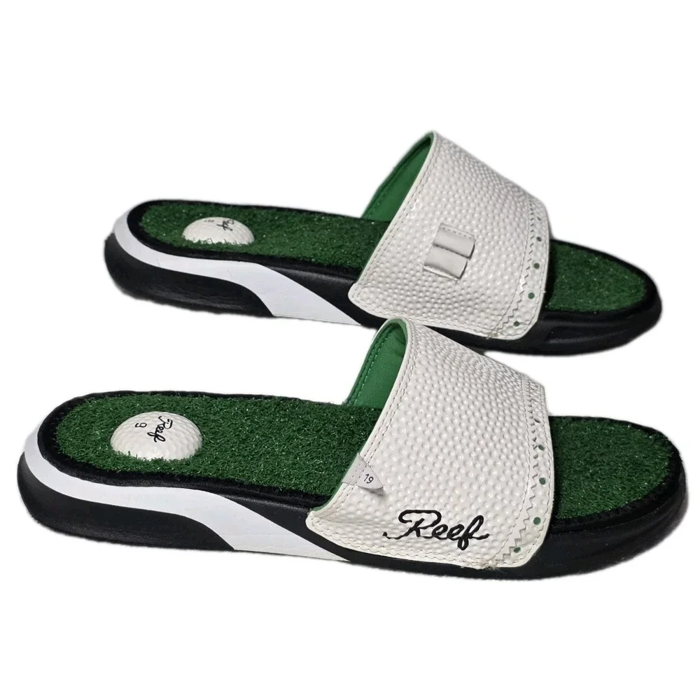 Reef Mulligan Slide Slip On GOLF Sandal Men's Size 9 VGC Astroturf Insole